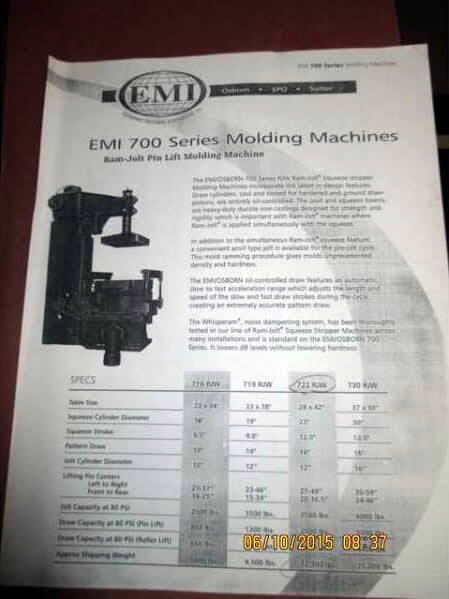 EMI 722 RJW Molding Machines | Bradford Equipment Company Inc.